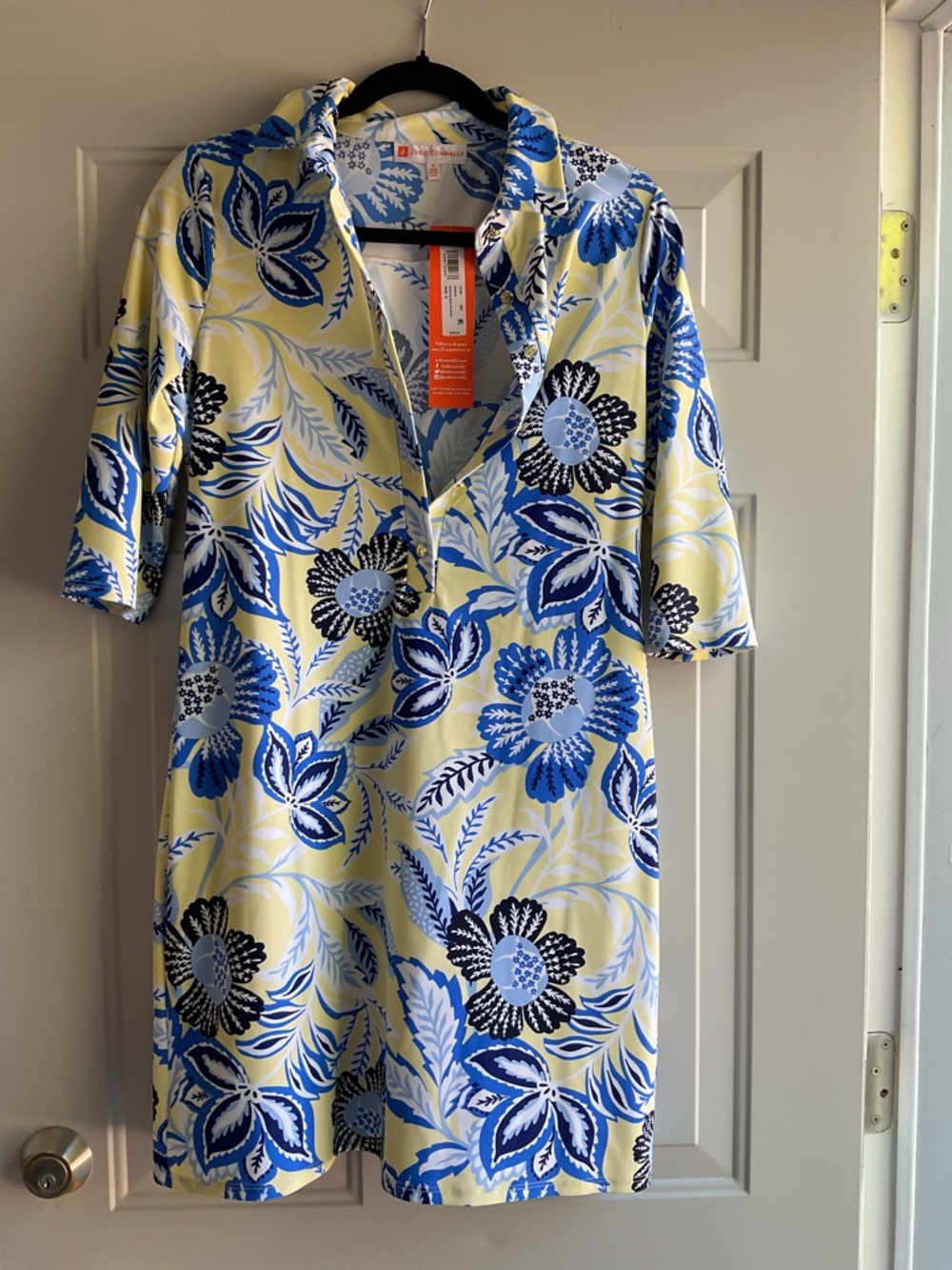 Jude Connally Blue & Yellow Floral Polo Dress
